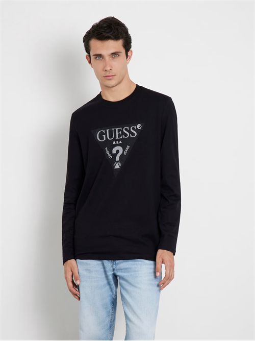 t-shirt uomo nera GUESS | M4YI06I3Z14/JBLK